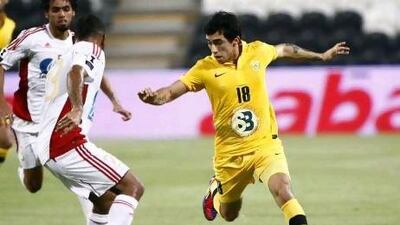 Edson Puch, right, was signed by Al Wasl before former coach Diego Maradona joined the club, and found himself on the fringes for most of last season. Mike Young / The National