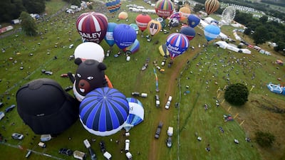 Hot air balloons take to the skies on the first day of the Bristol International Balloon Fiesta. Getty Images