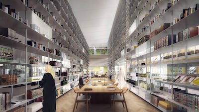 The library and cultural centre will house more than 100,000 books. Courtesy Foster + Partners