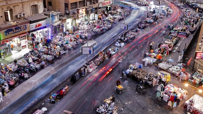 An outdoor market in Cairo. The Egyptian pound now trades at more than 27 to the dollar. AFP