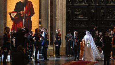 Hundreds of foreign guests travelled to Russia's second city for the Orthodox Christian ceremony.