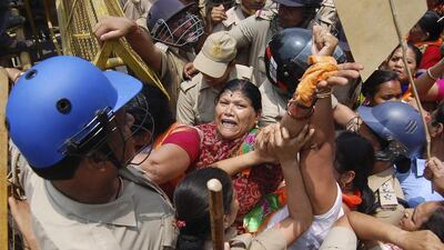 Protests continue in Lucknow on June 2, 2014, a week after the gang-rape and hanging of two teenage girls. The incident has highlighted the caste divide in Indian society as one of the fathers of the girls accused police of not helping because of his caste. Pawan Kumar/Reuters