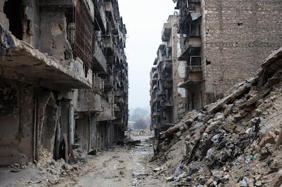 The Sheikh Maqsoud neighbourhood of Aleppo was damaged by recent fighting. Reuters