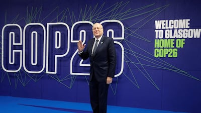 Lebanese Prime Minister Najib Mikati arrives for the Cop26 summit in Glasgow. AFP