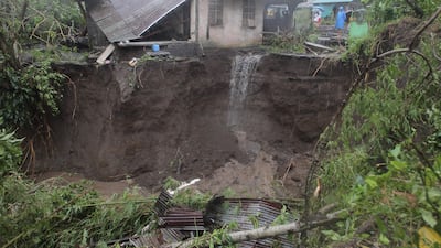 This residential area in Guinobatan town, south of Manila, was hit by a landslide. AFP