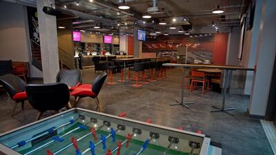 Bar area at Hotel Football, Old Trafford, Manchester. REX / Shutterstock