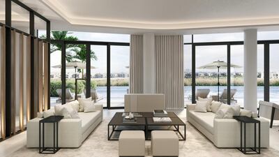 The living room in the Dubai Hills project. Courtesy Alix Lawson