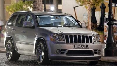 The SRT8 looks menacing on the road.