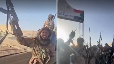 Images posted on the RSF Telegram account of the RSF capturing the town of Tine in Sudan. Photo: Telegram