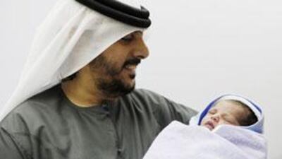 Abu Mohammed's daughter, Dhaye, was the first baby born in 2010 at the Corniche Hospital.
