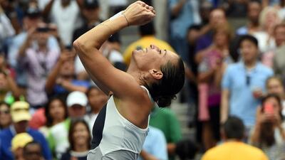Flavia Pennetta beat friend and fellow Italian Roberta Vinci 7-6, 6-2 to win the US Open women's singles title. Timothy A Clary / AFP