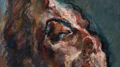 Marwan Kassab-Bachi - Head, 1975-76, Oil on canvas. Photo: Barjeel Art Foundation