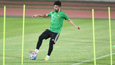 Amer Abdulrahman has withdrawn from the UAE squad to take on Japan at the Hazza bin Zayed Stadium on Thursday, March 23, 2017. Courtesy UAE FA