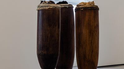 'High Level of Cats' on the ground floor of the Bourse de Commerce. Bloomberg