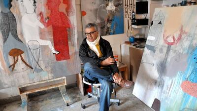 Kareem Risan in his studio in Toronto. Courtesy of Meem Gallery
