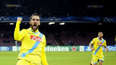 Napoli 2-0 Arsenal. For a moment, the Serie A side felt elation in in defeating the Premier League leaders thanks to goals from Gonzalo Higuain and Jose Maria Callejon. Salvatore Laporta / AP