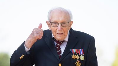 Captain Tom Moore was made an honorary colonel on his 100th birthday. AP