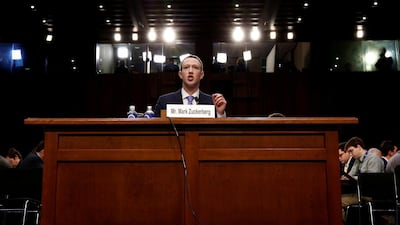 Facebook CEO Mark Zuckerberg testifies before a joint Senate Judiciary and Commerce Committees hearing last week. The scandal involving Cambridge Analytica saw $50 billion wiped off Facebook's market value. Aaron P. Bernstein / Reuters