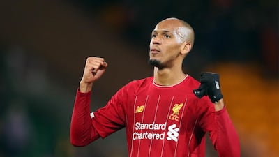 Fabinho is delighted with the result. Getty