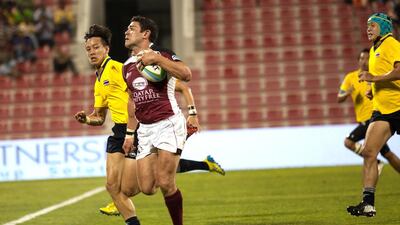 Liam Frost, centre, is happy with Qatar’s progress in Asian rugby but is unsure about the next level. Courtesy Elite Step