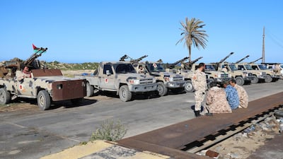 Military vehicles of Misrata forces, under the protection of Tripoli's forces, are seen in Tajura neighborhood, east of Tripoli, Libya. Reuters