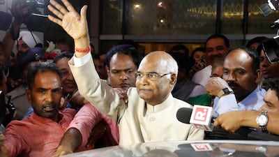 Ram Nath Kovind arriving at New Delhi airport on June 19,2017. Mr Kovind, a Dalit and Hindu nationalist was elected India's new president, a largely ceremonial position, on July 20, 2017. Tsering Topgyal / AP
