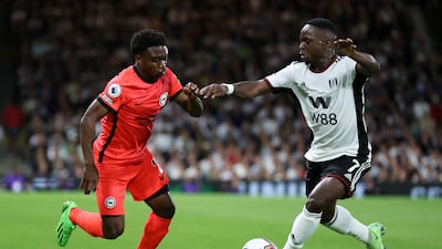 Tarique Lamptey plays for Brighton against Fulham at Craven Cottage on August 30, 2022. Getty