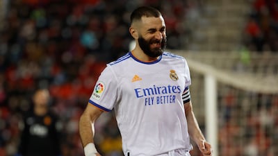 Soccer Football - LaLiga - RCD Mallorca vs Real Madrid - Visit Mallorca Stadium, Palma de Mallorca, Spain - March 14, 2022 Real Madrid's Karim Benzema reacts REUTERS / Juan Medina