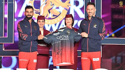 Royal Challengers Bangalore unveiled their new jersey for IPL 2023 at the Chinnaswamy Stadium in Bengaluru. @RCBTweets / Twitter