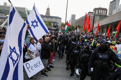 The conflict is stoking division across the world, seen here in Toronto. Reuters