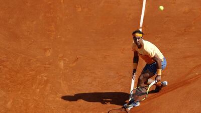 Rafael Nadal of Spain returns the ball to Andy Murray of Great Britain during their semi final match at the Monte-Carlo Masters tournament in Monaco, 16 April 2016. EPA/SEBASTIEN NOGIER