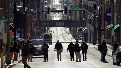 Investigators work near the site of an explosion from the day before in Nashville, Tennessee, U.S. REUTERS