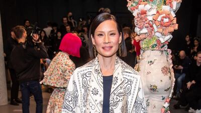Lucy Liu attends the Tory Burch fashion show during New York Fashion Week on February 9, 2020, in Los Angeles. AP