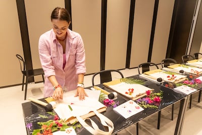 A World Environment Day workshop focuses on botanical printing using locally sourced flowers. Antonie Robertson / The National