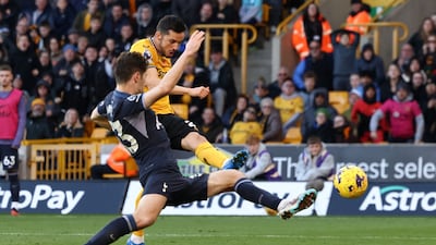 Wolverhampton Wanderers' Pablo Sarabia scores the equaliser. AFP