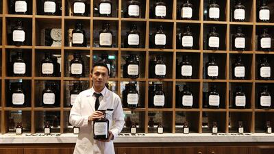 A tea doctor showing off the different types of tea at the Leopolds of London restaurant in Riverland. Pawan Singh / The National