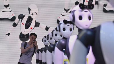 The World Artificial Intelligence Conference in Shanghai in July. Globally, AI investments are projected to hit $200 billion by 2025. AFP