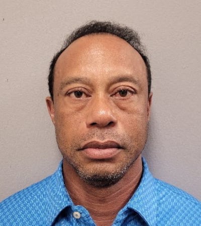 Tiger Woods is shown in a police booking mugshot released by the Martin County Sheriff's Office on March 28, 2026. Reuters