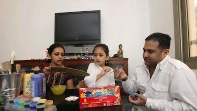 Rianna, 5, with her parents Deepali and Shankar Ramanathan. Deepali enjoys educating Rianna at home during her early years.