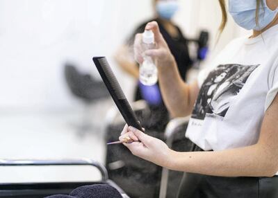 All tools are sanitised meticulously. Reem Mohammed / The National.