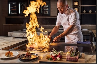 Chef Akihiro Nakamura serves up premium Wagyu at Kureta. Photo: JW Marriott Auckland