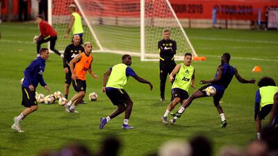 The Manchester United squad will face A-League side Perth Glory on Saturday. EPA
