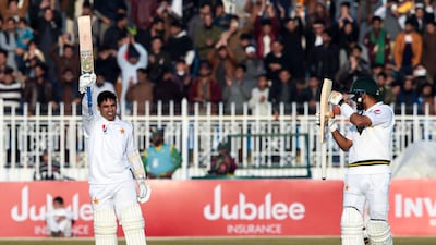 Abid Ali, left, and Babar Azam both scored centuries in the Rawalpindi Test against Sri Lanka. AFP