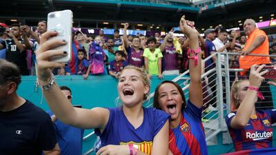 Barcelona fans enjoyed the chance to see their team in action. AP Photo