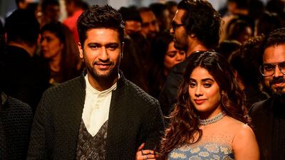 The actress walked the ramp with Bollywood star Vicky Kaushal. APF