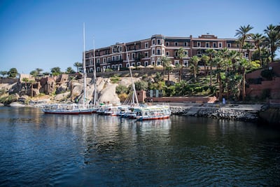 A Nile view of the Old Cataract Hotel in Aswan, Egypt. AFP