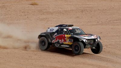 Stephane Peterhansel and co-driver Edouard Boulanger during stage 10. Reuters