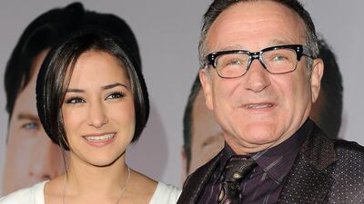 Robin Williams, right, with his daughter Zelda, who is named after the princess in Nintendo's Legend of Zelda. Katy Winn / AP Photo