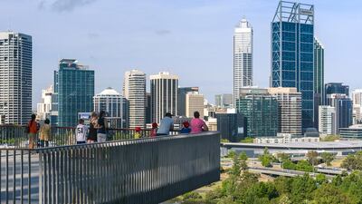 The Perth skyline. The city is to have 10 weekly non-stop flights to Abu Dhabi. Getty Images