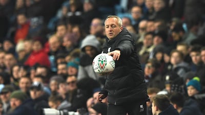 Neil Critchley during the match. EPA